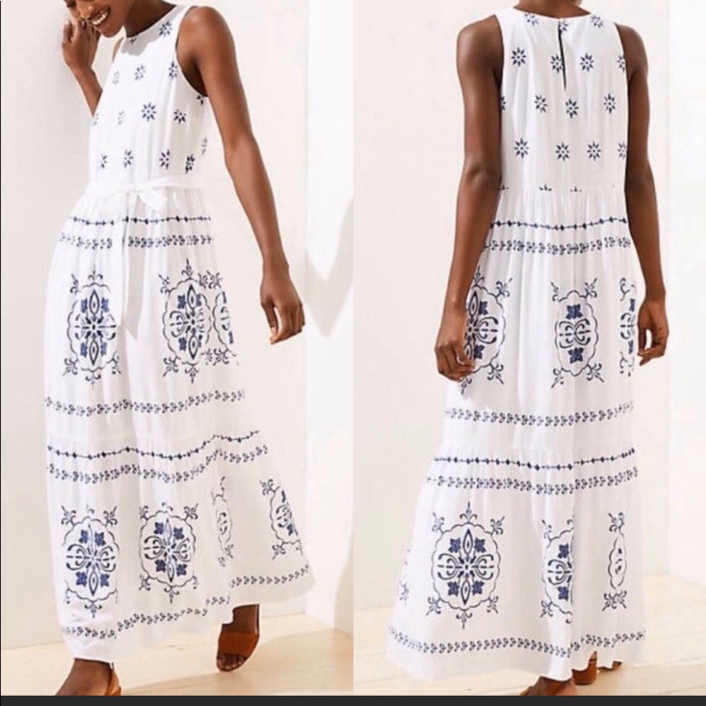 LOFT sleeveless maxi dress size S.